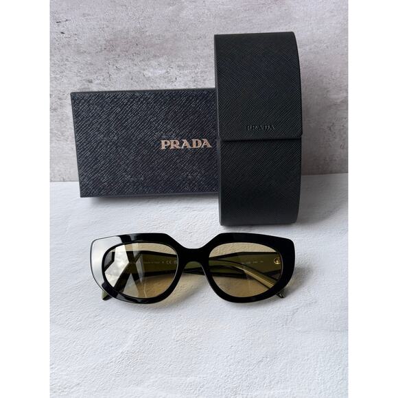 NEW Prada PR D02S Cat Eye Sunglasses in Black Green $390 main image 6